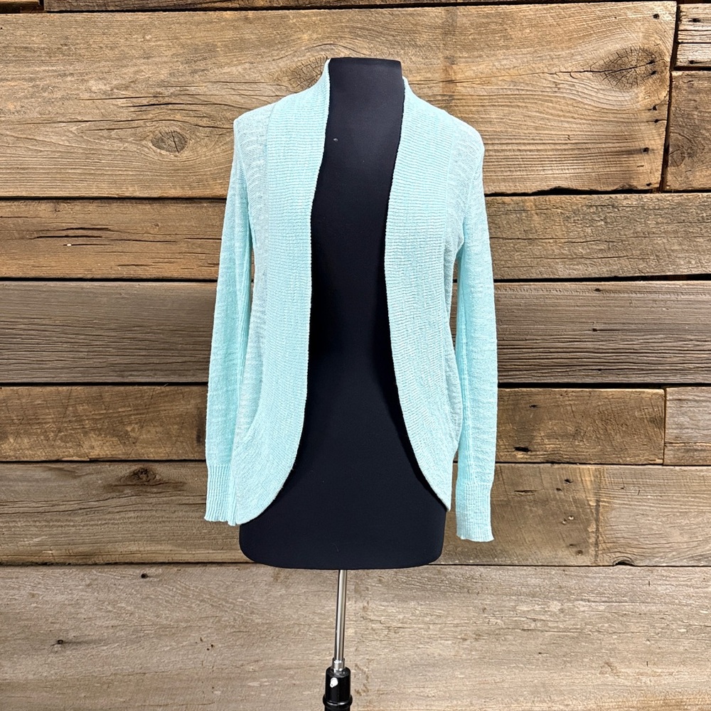 Lilly Pulitzer Mint Blue Open-Front Cardigan Sweater